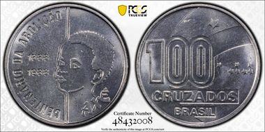 1988 100 Cr Abolition of Slavery KM-610 MS66