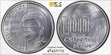 1988 100 Cr Abolition of Slavery KM-609 MS66