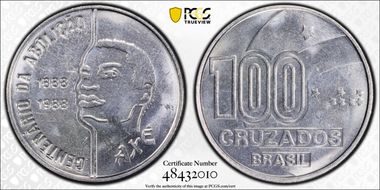 1988 100 Cr Abolition of Slavery KM-608 MS65