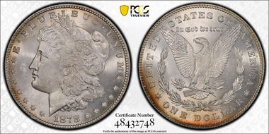 1878 7TF $1 Reverse of 1878 MS65