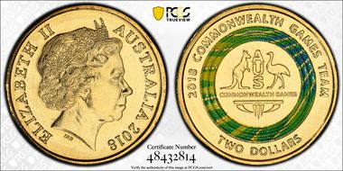 2018 $2 Commonwealth Games Australian Team Logo MS68