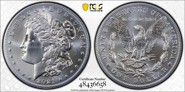2021-O Privy $1 Morgan Dollar 100th Anniversary MS70