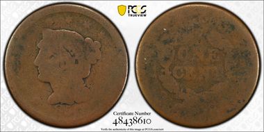 1856 1C Upright 5 PO1BN