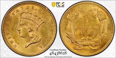 1858 G$1 MS61