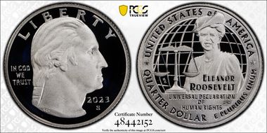2023-S 25C Eleanor Roosevelt-Silver First Strike PR70DCAM