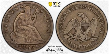 1855-O 50C Arrows F12