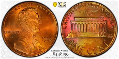 1982 1C Zinc, Small Date MS66RD