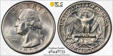 1943-S 25C MS63