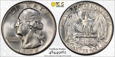 1958 25C Type B Reverse, FS-901 MS64