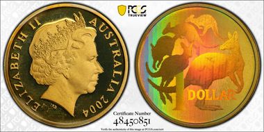 2004 $1 Holographic Kangaroos PR69DCAM