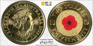 2022-C $2 Remembrance Day Colorized MS67
