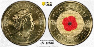 2022-C $2 Remembrance Day Colorized MS67