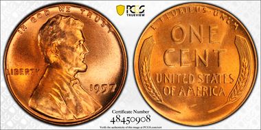 1957 1C MS66RD