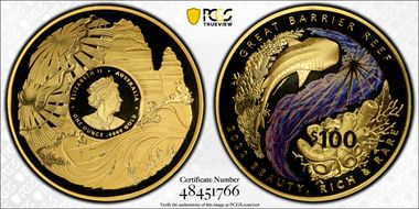 2023 $100 Great Barrier Reef Au PR70DCAM