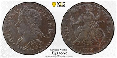 1787/1788 CT 1/2P Mailed Bust Left, M 9-R AU53BN