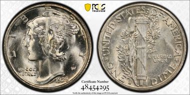 1928-S 10C Large S, FS-501 MS65