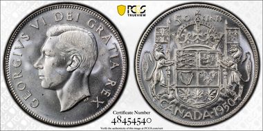 1950 50C Full Design in 0 MS64+ 