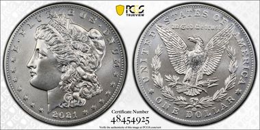 2021-CC Privy $1 Morgan Dollar 100th Anniversary MS69