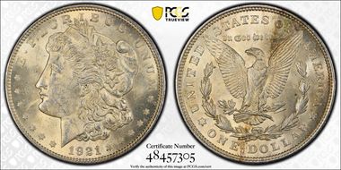 1921 $1 Morgan MS62