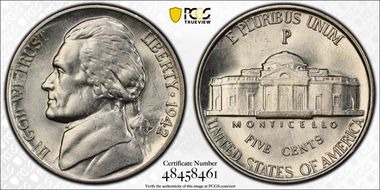 1942-P 5C Silver MS64