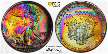 1990 $1 Silver Eagle MS67