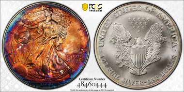 1999 $1 Silver Eagle MS67