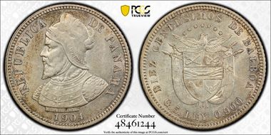 1904 10C KM-3  Ag AU55