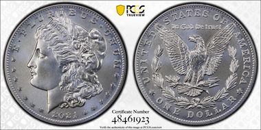 2021 $1 Morgan Dollar 100th Anniversary MS69