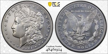 2021-S $1 Morgan Dollar 100th Anniversary MS70