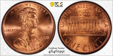 2000 1C "Cheerios" Cent MS65RD