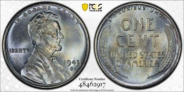 1943-S 1C MS66