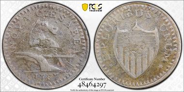 1787 NJ 1/2P Maris 64-t, Large Planchet XF40BN