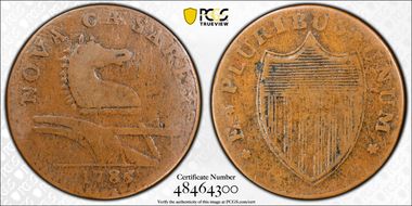 1786 NJ 1/2P Leaning Head, Maris 15-L F12BN