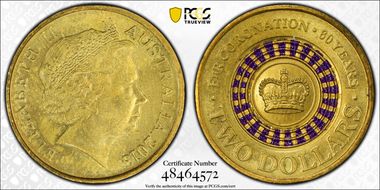 2013 $2 Coronation Colorized MS64
