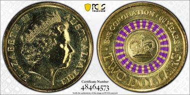 2013-C $2 Coronation Colorized MS68