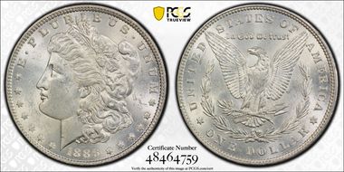 1886 $1 AU58+
