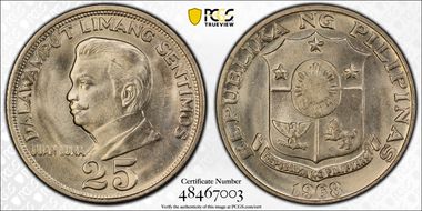 1968 25 Sen MS66