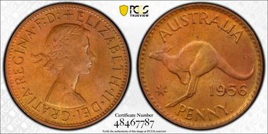 1956 Y. (p) 1D KM-56 MS64BN