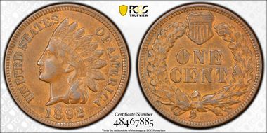 1892 1C RPD FS-302, S-1 AU53BN