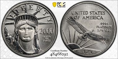 2000 $25 Statue of Liberty MS67