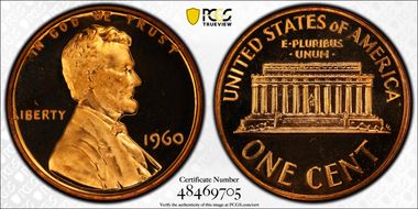 1960 1C Large Date PR67CAM