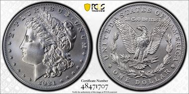 2021 $1 Morgan Dollar 100th Anniversary MS69