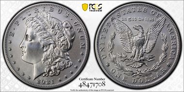 2021-CC Privy $1 Morgan Dollar 100th Anniversary MS70