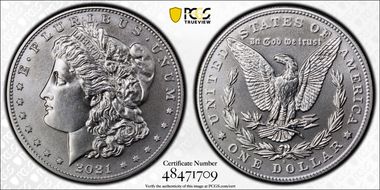 2021-D $1 Morgan Dollar 100th Anniversary MS69