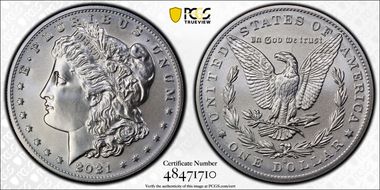 2021-O Privy $1 Morgan Dollar 100th Anniversary MS68