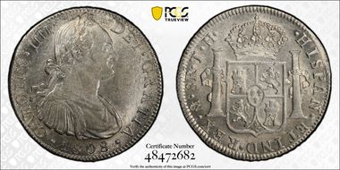 1808-Mo TH 8 R Calico-988 Charles IIII AU58