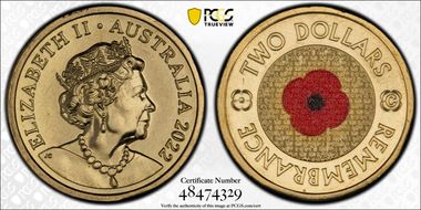 2022-C $2 Remembrance Day Colorized MS68