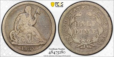 1837 H10C Seated, Small Date VG8