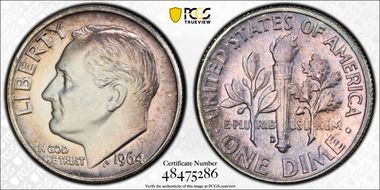 1964-D 10C MS66
