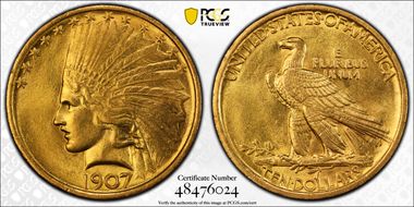 1907 $10 Indian MS61
